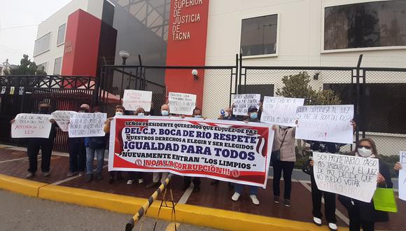 Protesta de vecinos fue el 14 de junio en sede de la Corte Superior de Justicia de Tacna.