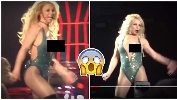 Britney Spears mostró más de la cuenta durante concierto por terrible error en su vestido (VIDEO)