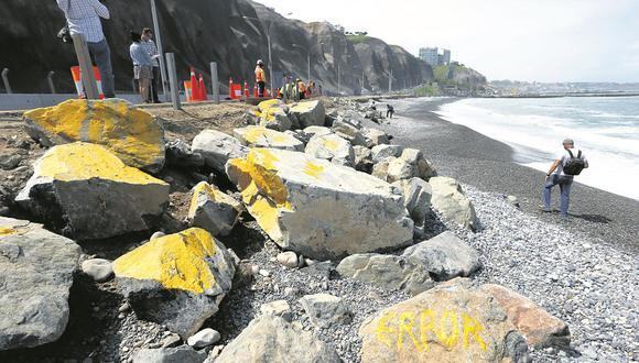 Costa Verde: Municipalidad de Lima sin fecha para sacar rocas