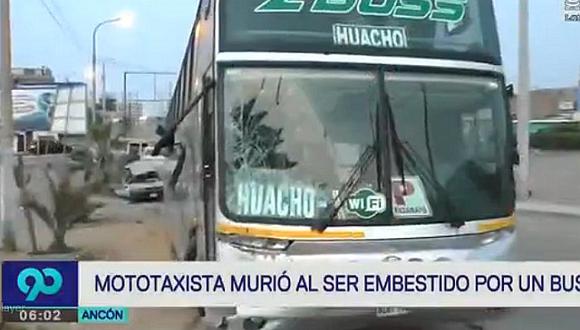 Ancón: ​Mototaxista muere tras ser embestido por bus interprovincial 