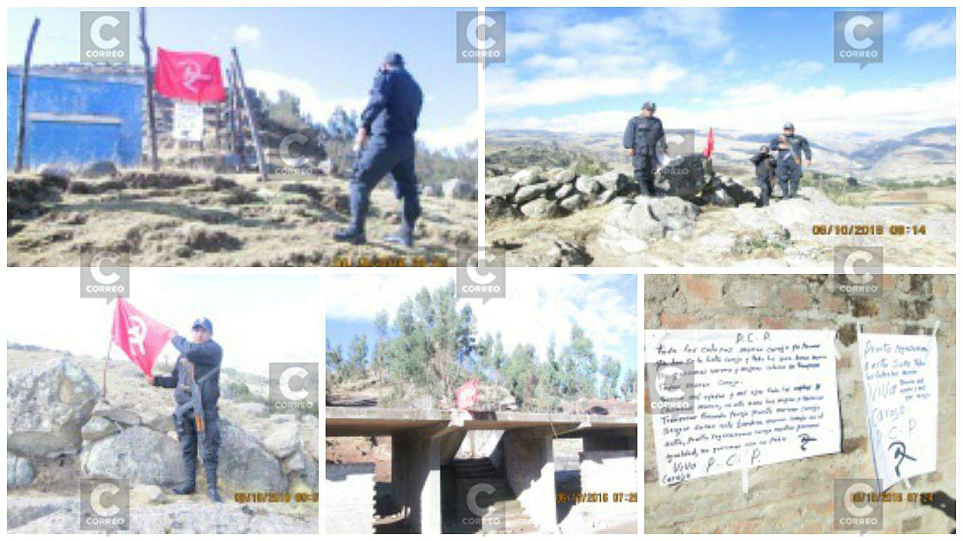 Huancavelica: Colocan trapos rojos con símbolo del terrorismo en estadio y centro educativo