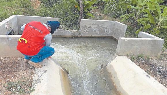 Descubren que una parte de la obra de mejoramiento y ampliación del servicio de agua para riego de los canales Yapatera y Checo Fénix, en Chulucanas, no se ejecutó de acuerdo al expediente técnico.