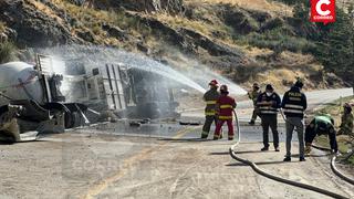 Pánico en la Carretera Central: fuga de gas por despiste de camión cisterna moviliza a bomberos y PNP (FOTOS)