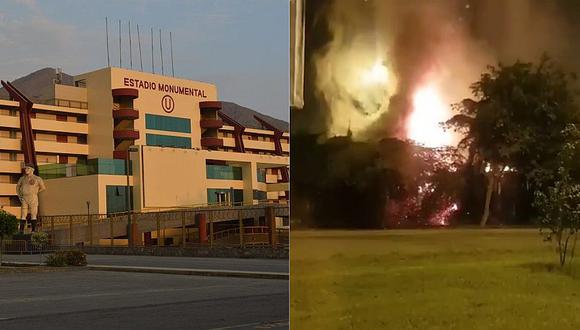 ​Voraz incendio frente al estadio Monumental alarma a los vecinos de Ate (VIDEO)
