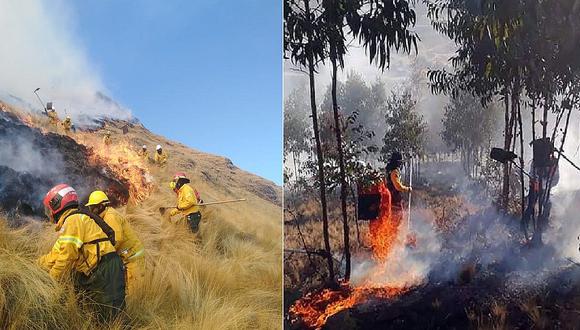 Siete incendios forestales azotan Cusco en 24 horas (FOTOS)