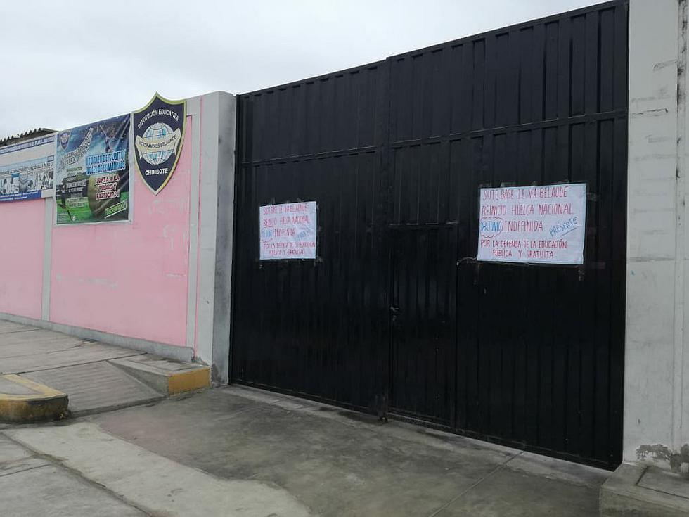 Chimbote: Solo algunos colegios acatan parcialmente la huelga docente (Fotos)