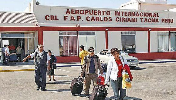 Aerolíneas suspenden vuelos en el aeropuerto Carlos Ciriani de Tacna