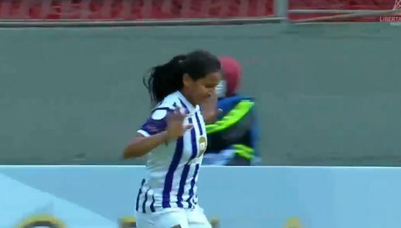 Heidy Padilla marcó el empate parcial de Alianza Lima. Foto: Captura de pantalla de Facebook Watch.