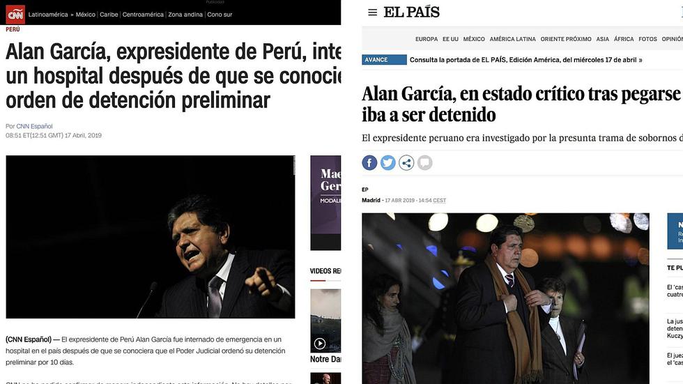 Así informa la prensa internacional sobre el estado de Alan García tras dispararse (FOTOS)