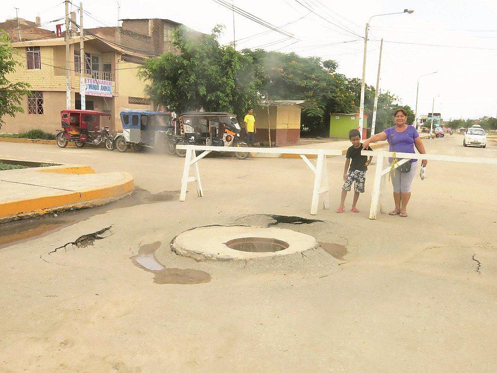 Lambayeque: LLuvias provocan hoyos en pistas de Tumán