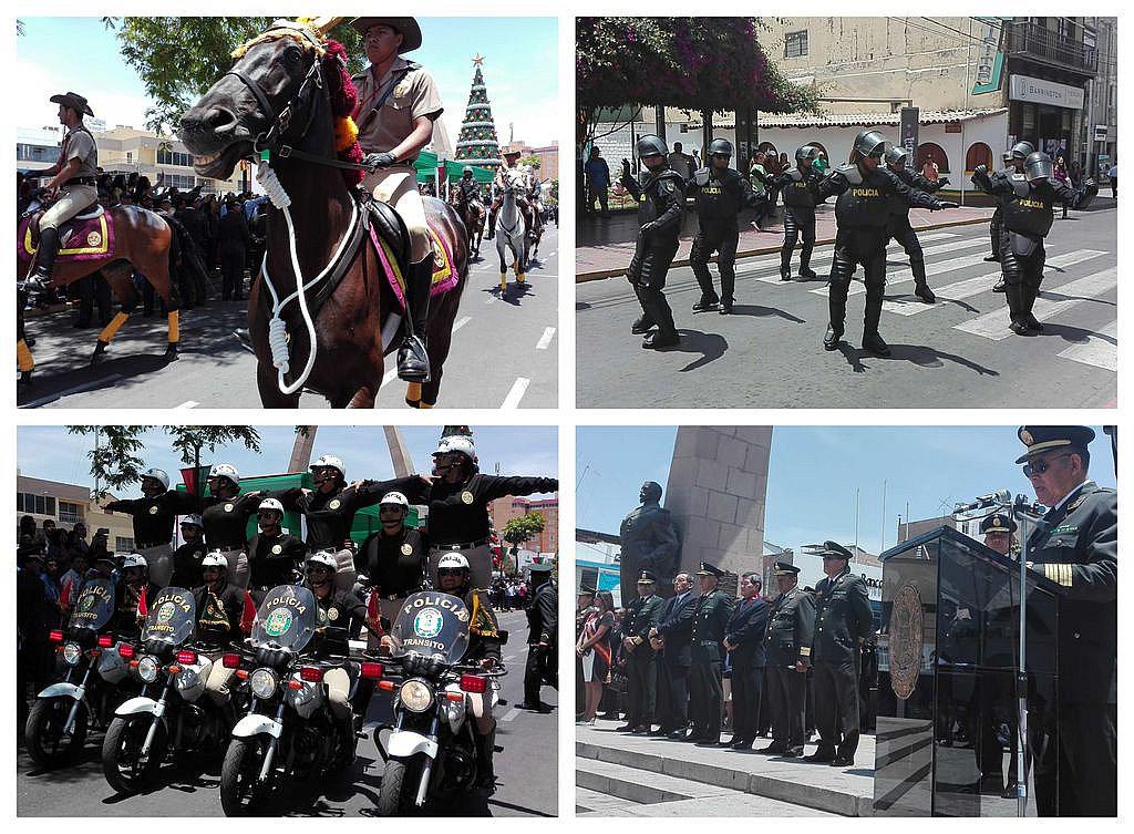 Bailes y piruetas en desfile por el Día de la Policía Nacional del Perú en Tacna