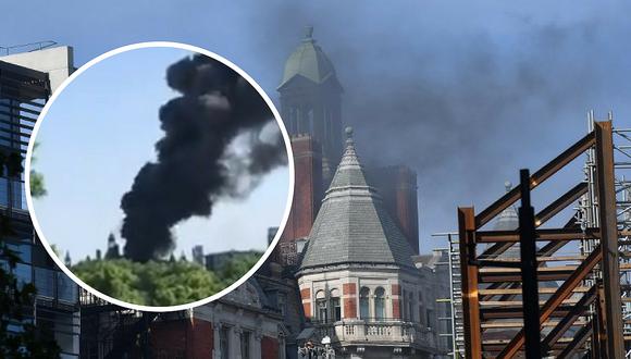 Nube negra se levanta sobre Londres tras incendio en exclusivo hotel (VIDEO)