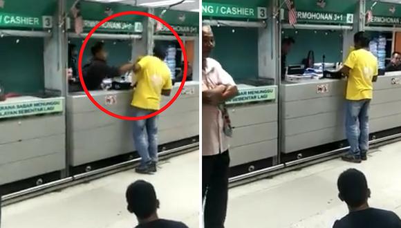 Oficial de migraciones golpea y humilla a extranjero en Malasia (VIDEO)