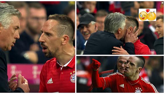 Bayern Múnich: Carlo Ancelotti y su curiosa forma de calmar la furia de Ribéry (VIDEOS)