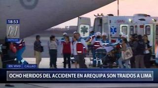 Avión ambulancia trasladó a Lima a ocho heridos del accidente en Arequipa 