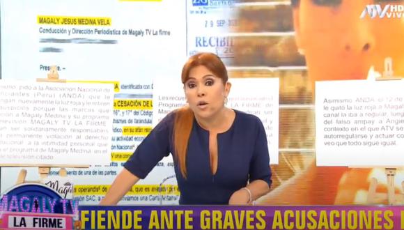 Magaly Medina dice que su programa es familiar y que demanda de Sheyla Rojas la estresa. (Foto: Captura ATV)