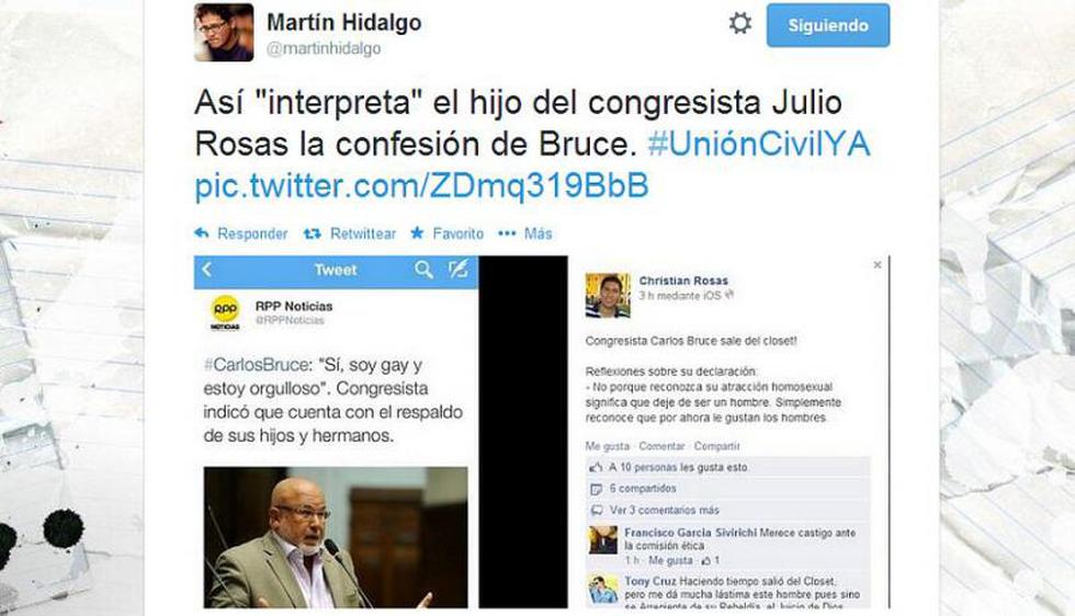 Twitter: Reacciones tras confesión de homosexualidad de Carlos Bruce 