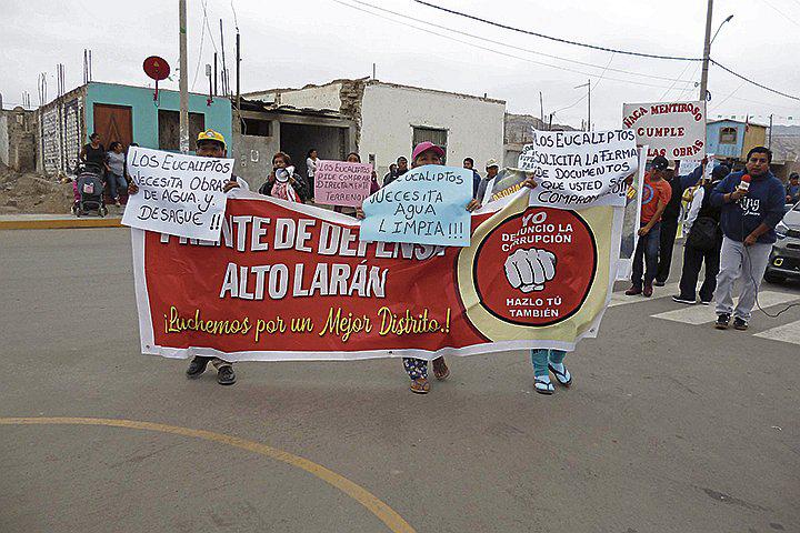 Alto Larán sale a las calles para exigir obras a la comuna