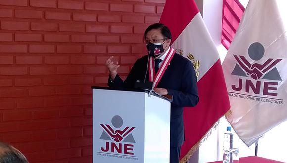 Presidente del JNE Jorge Luis Salas Arenas visitó Tacna para inaugurar una oficina desconcentrada. (Adrian Apaza)