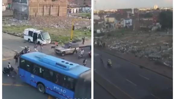  Delincuente muere a bordo de su moto tras ser arrollado por bus en persecución policial (VIDEO)