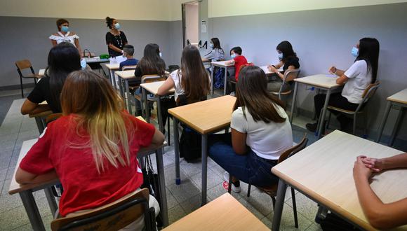 El 14 de septiembre de 2020 se inició el año escolar en Italia en medio de la pandemia de coronavirus. (Foto de Vincenzo PINTO / AFP).