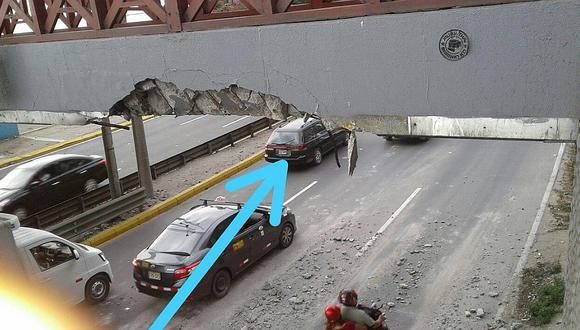 Barranco: Camión dañó puente en la Costa Verde