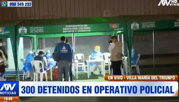 La Policía Nacional realizó un operativo en Villa María del Triunfo. (ATV)