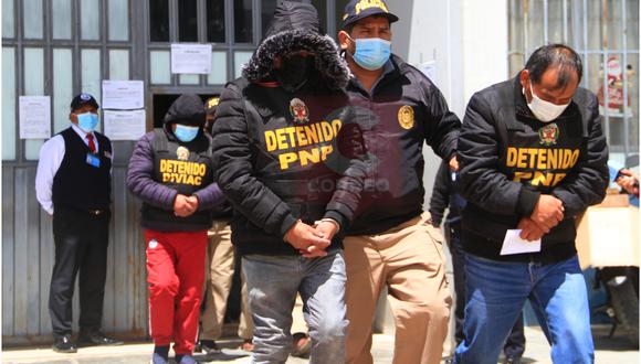 Momento de la detención de los involucrados en caso Tiranos del Centro en febrero de 2022     Foto: Jhefferson Meza