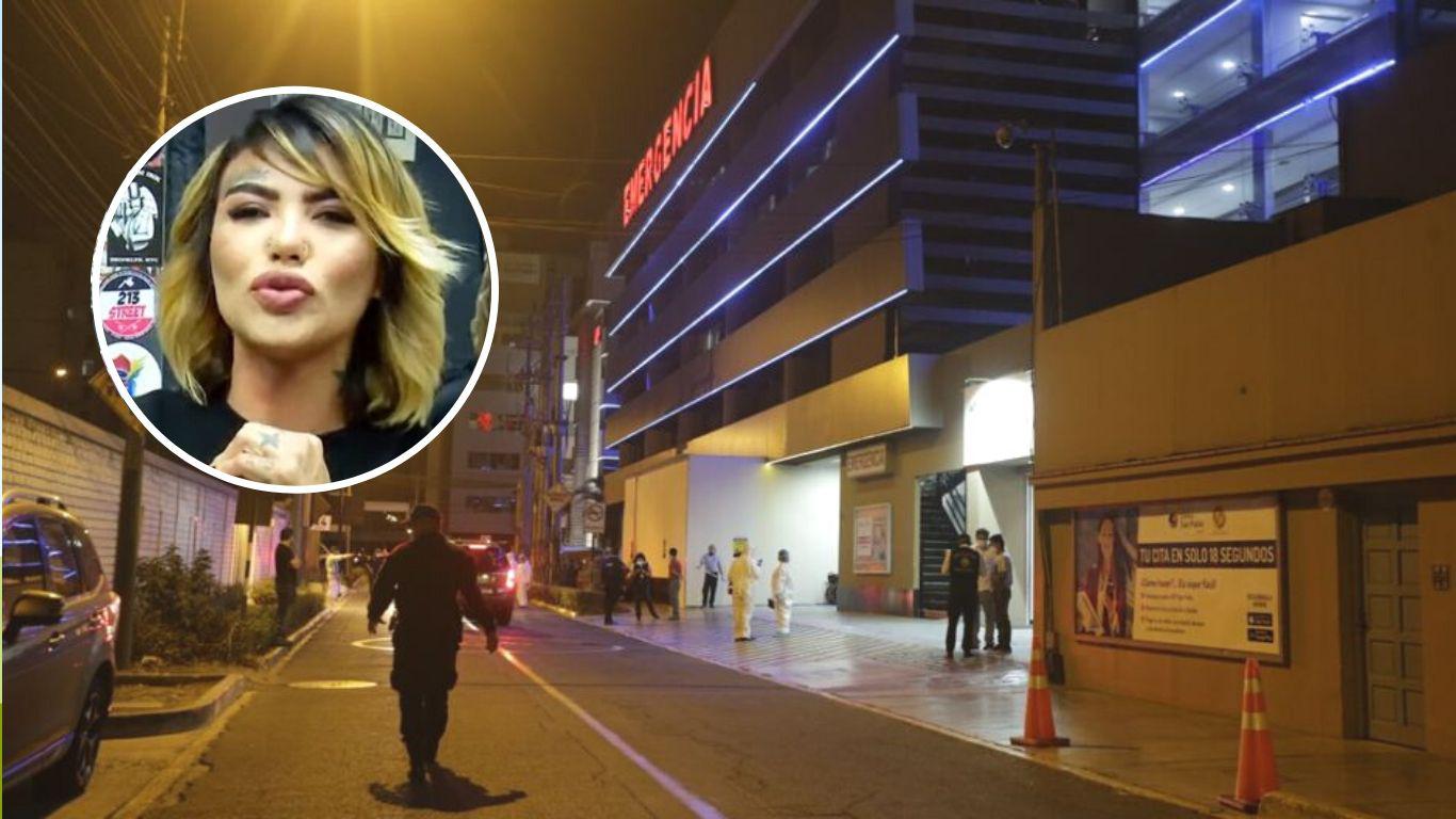 El hecho ocurrió luego de que la actriz Angie Jibaja, quien sería pareja de Márquez Michieli, llegara al establecimiento de salud a las 7:10 p.m. con dos heridas de bala. (Fotos José Caja / GEC)