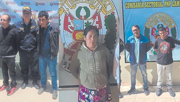 Cuatro de ellos acusados de integrar la banda “Los Ángeles de Cutervo” y “Los Nole de San Martín” implicados en robos de celulares y mototaxis que desmantelaban.