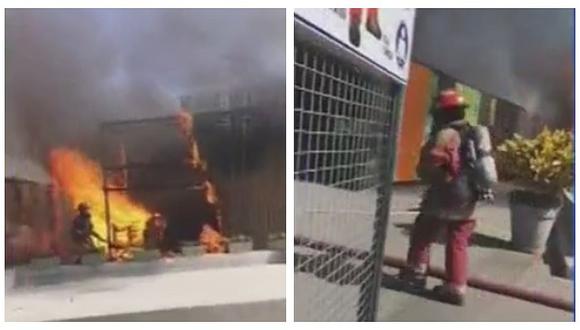 ​Reportan incendio en un depósito de reciclaje en Surco (VIDEO)
