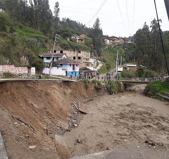 Un muerto y 20 familias damnificadas deja desborde de río Pomabamba