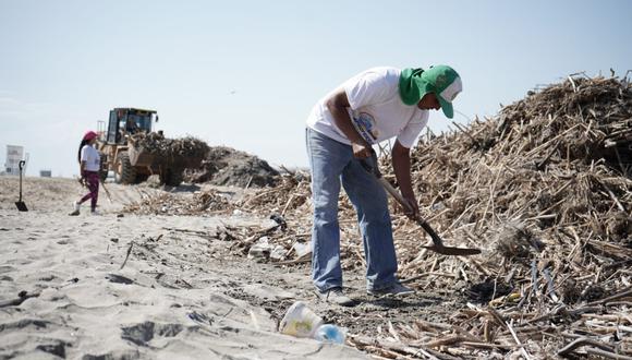 Empresas pesqueras y municipalidad realizaron limpieza en La Caleta, La Florida y El Trapecio.