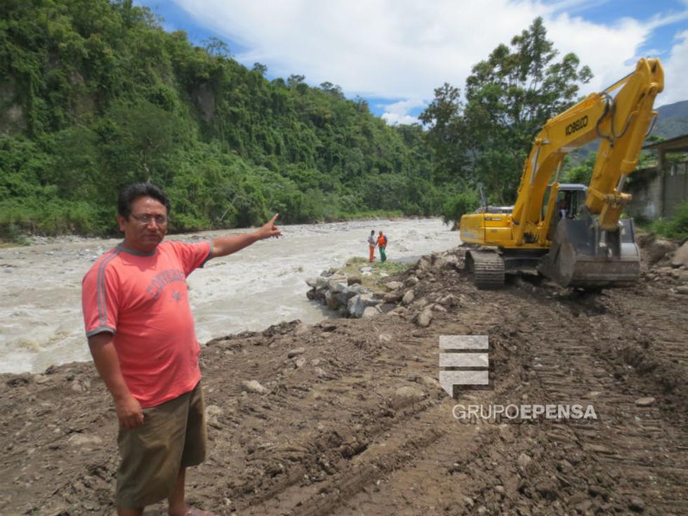 Río Tarma amenaza con arrasar malecón y loza deportiva