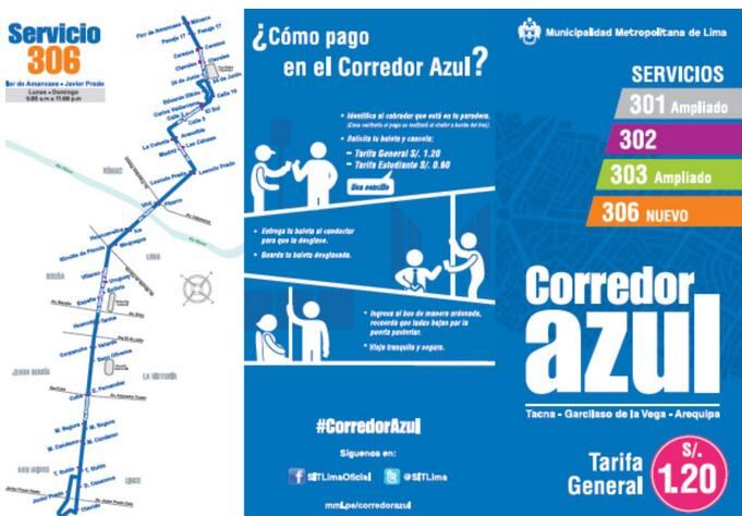 Corredor Azul: Mañana inicia nuevo servicio 306