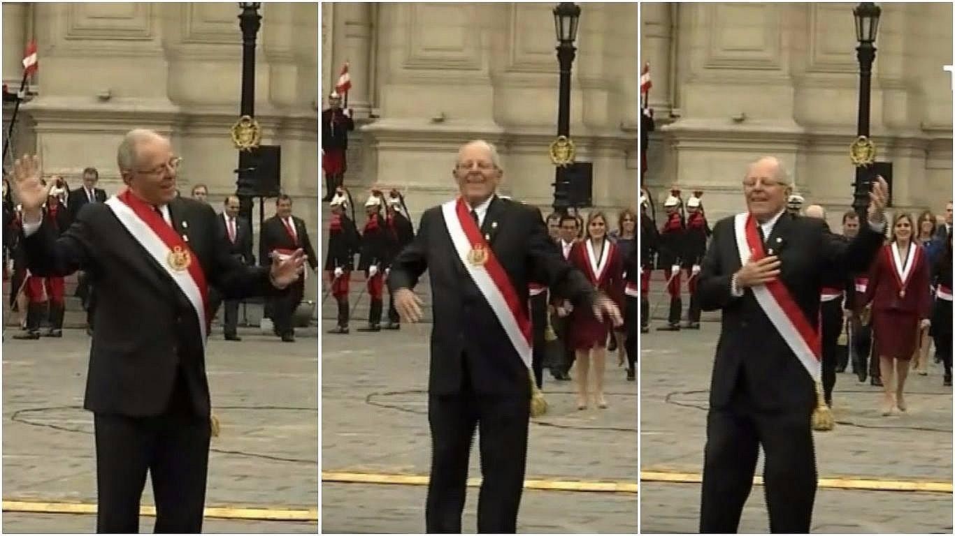 Fiestas Patrias: PPK y su peculiar baile para apresurar a su gabinete de ministros (VIDEO)