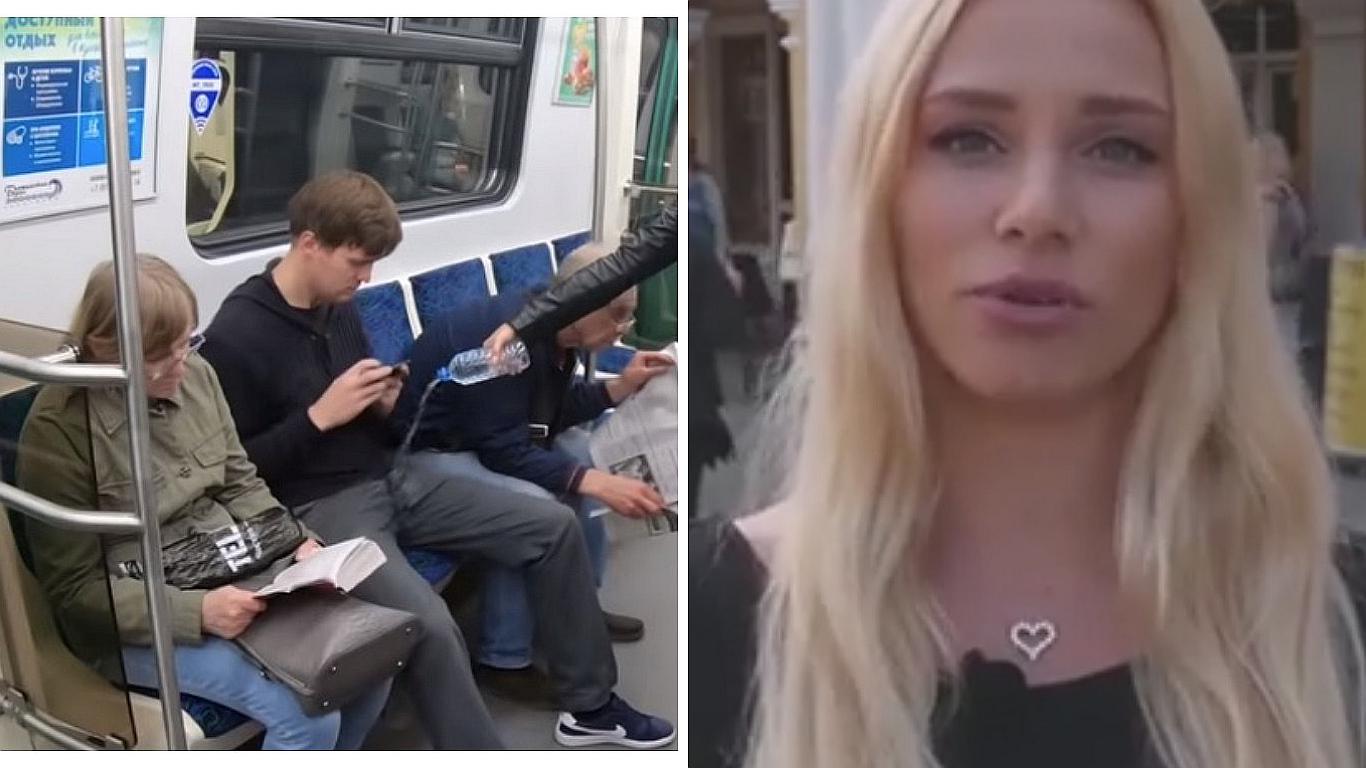 Activista echa agua con cloro a hombres sentados con las piernas abiertas en el metro (VIDEO)