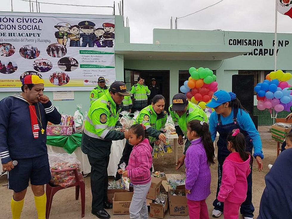 Huacapuy se beneficia con acción cívica organizada por la policía nacional