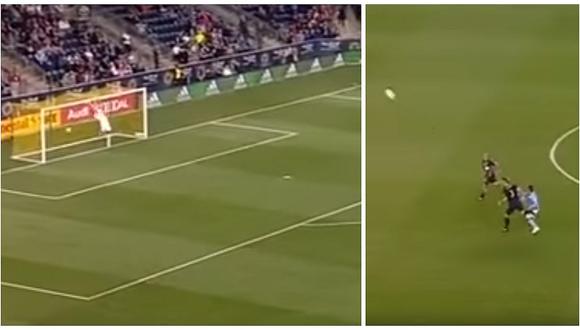 Mira el increíble golazo de David Villa desde la mitad del campo [VIDEO]