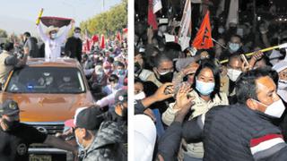 Desorden y violencia en llegada de candidatos a Arequipa