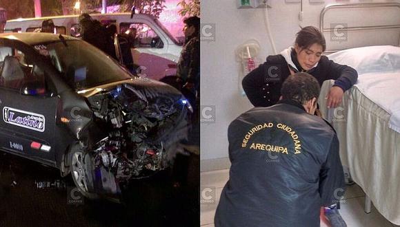 Gestante y dos niños salvan de morir tras choque entre taxi y minivan en Vallecito