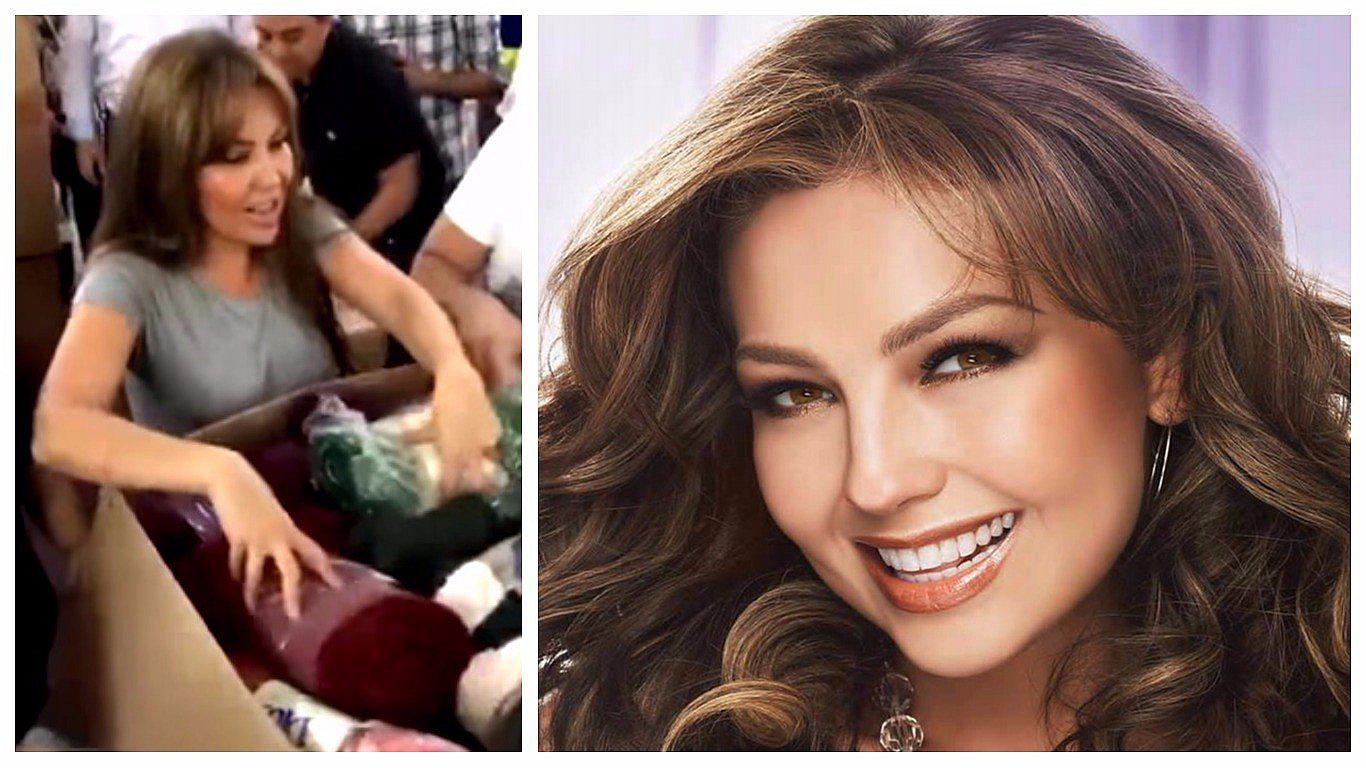Thalia reúne donaciones para damnificados del terremoto en México desde Nueva York (VIDEO)