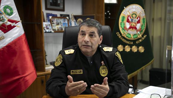 El general PNP Cervantes Cárdenas inició su función como nuevo comandante general de la Policía Nacional del Perú, el pasado 24 de noviembre del 2020. (Foto: Eduardo Cavero/ GEC)