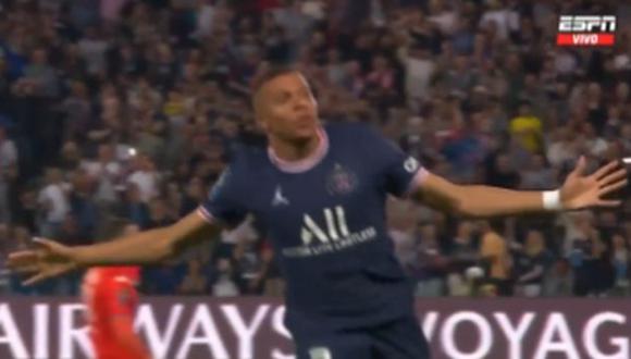 Gol de Kylian Mbappé para el 4-0 de PSG vs. Metz. (Captura: ESPN)