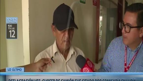 Luis Guzmán, chófer del camión siniestrado en Villa El Salvador, acudió esta tarde a la comisaría de Lurín. (Video: Canal N)