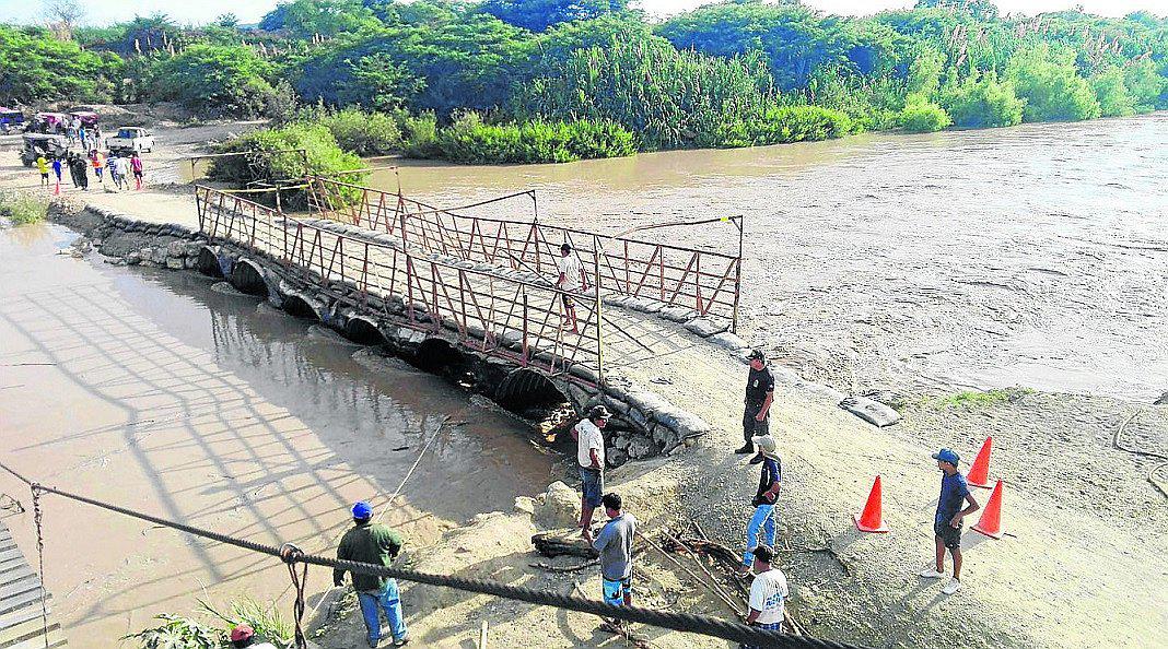 Lambayeque: Río Zaña se llevaría puente colgante
