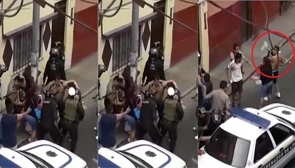 Barrios Altos: vecinos se enfrentan a la PNP por defender a presunto delincuente (VIDEO)