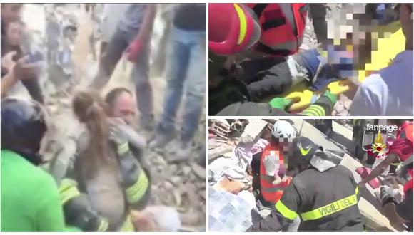 Terremoto en Italia: conmovedores rescates a niños entre los escombros (VIDEOS)