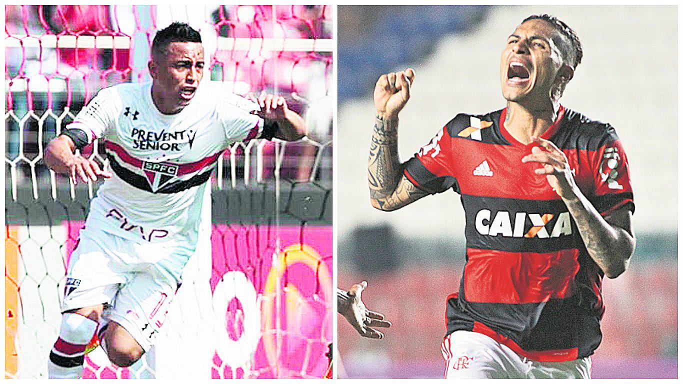 ​Gran duelo: Peruanos Christian Cueva y Paolo Guerrero se enfrentan por el Brasileirao