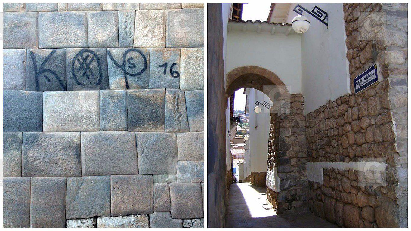 Nuevas pintas aparecen en muros incas e indignan a cusqueños